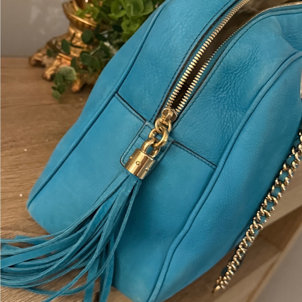 Gucci Soho Blue Nubuck Leather Shoulder Bag - Picture 7 of 15